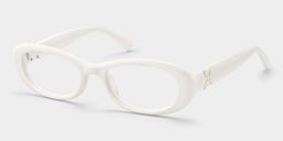 Catherine White Oval Glasses2