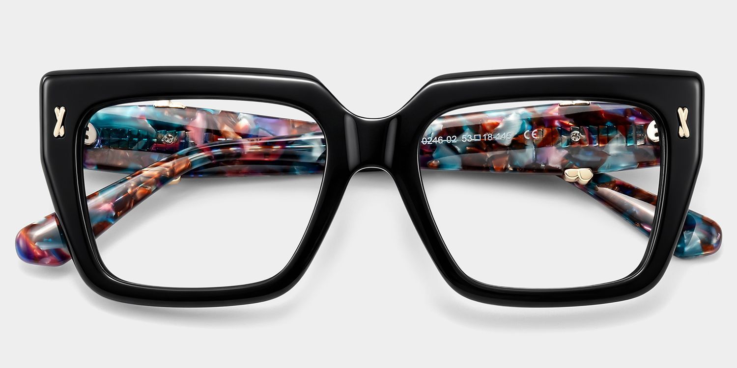 Ophelia Black Square Glasses | ZEELOOL1