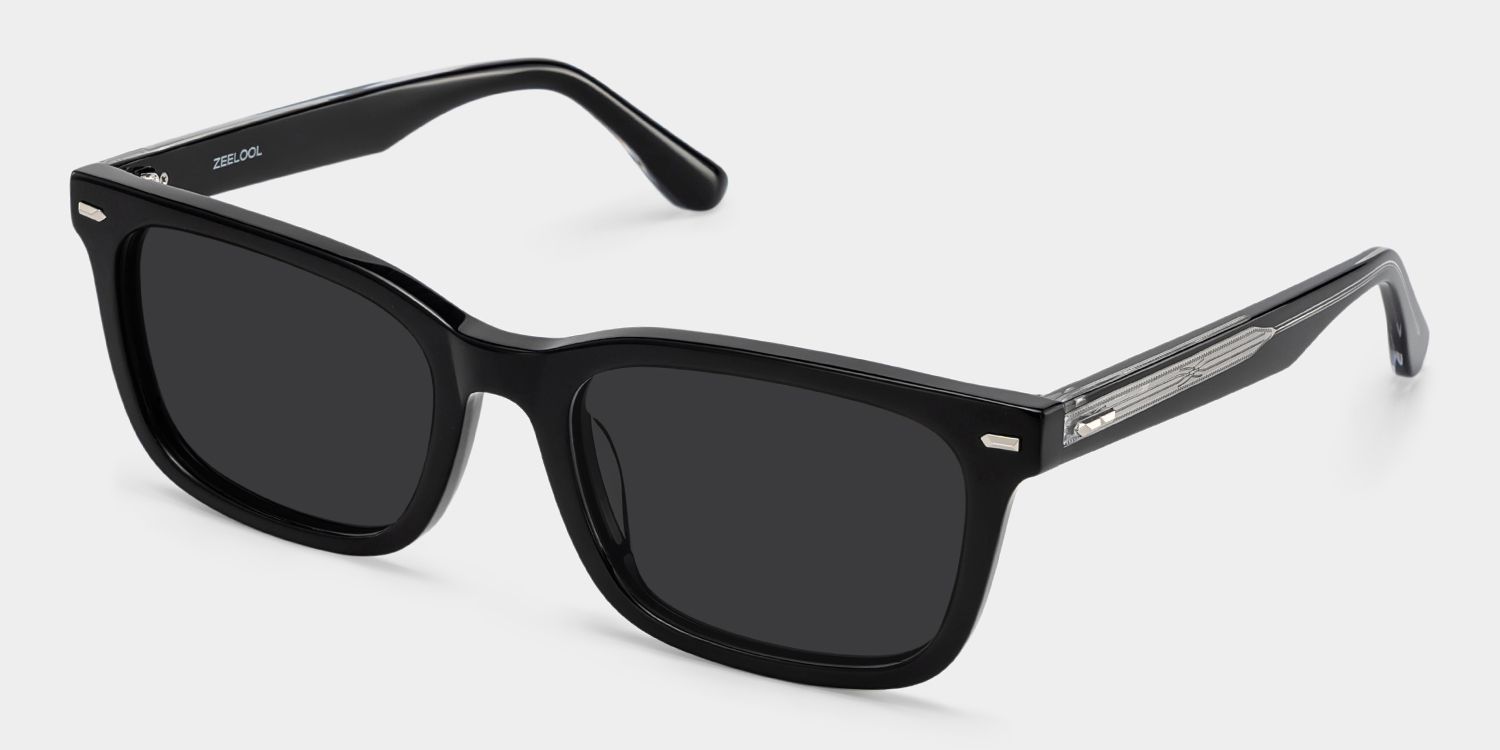 Patrick Thick Black Rectangle Glasses for Men | ZEELOOL2