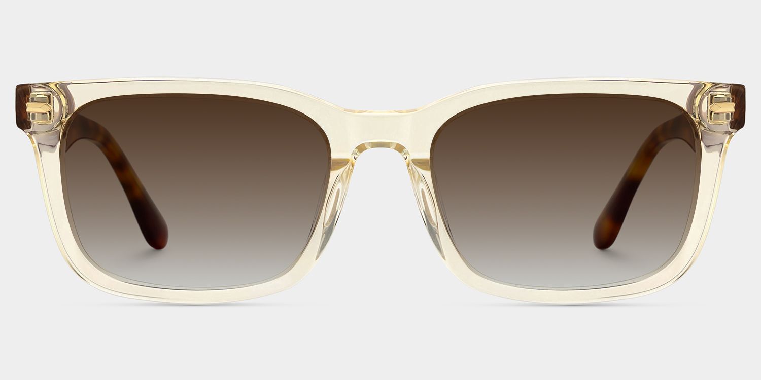 Patrick Clear Yellow Rectangle Glasses Frames for Men | ZEELOOL0