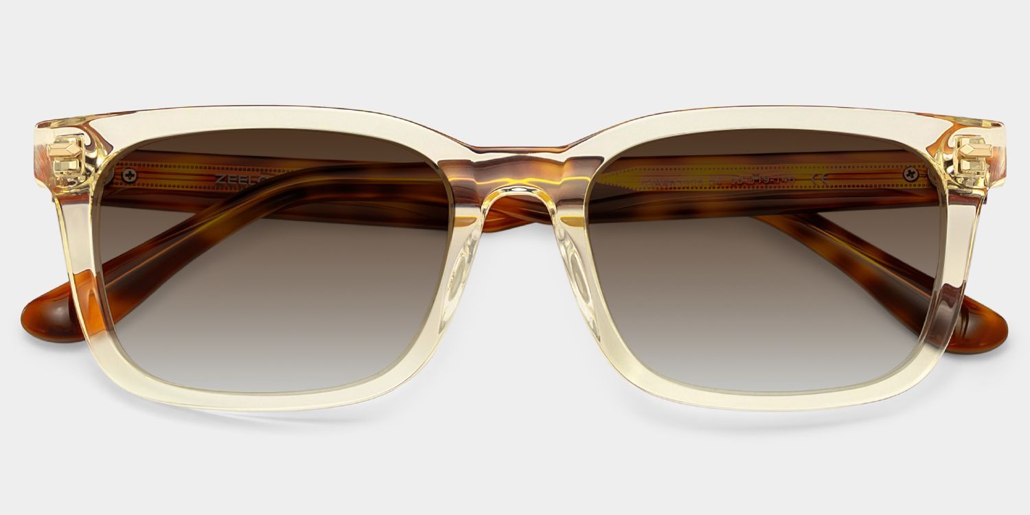 Patrick Clear Yellow Rectangle Glasses Frames for Men | ZEELOOL1
