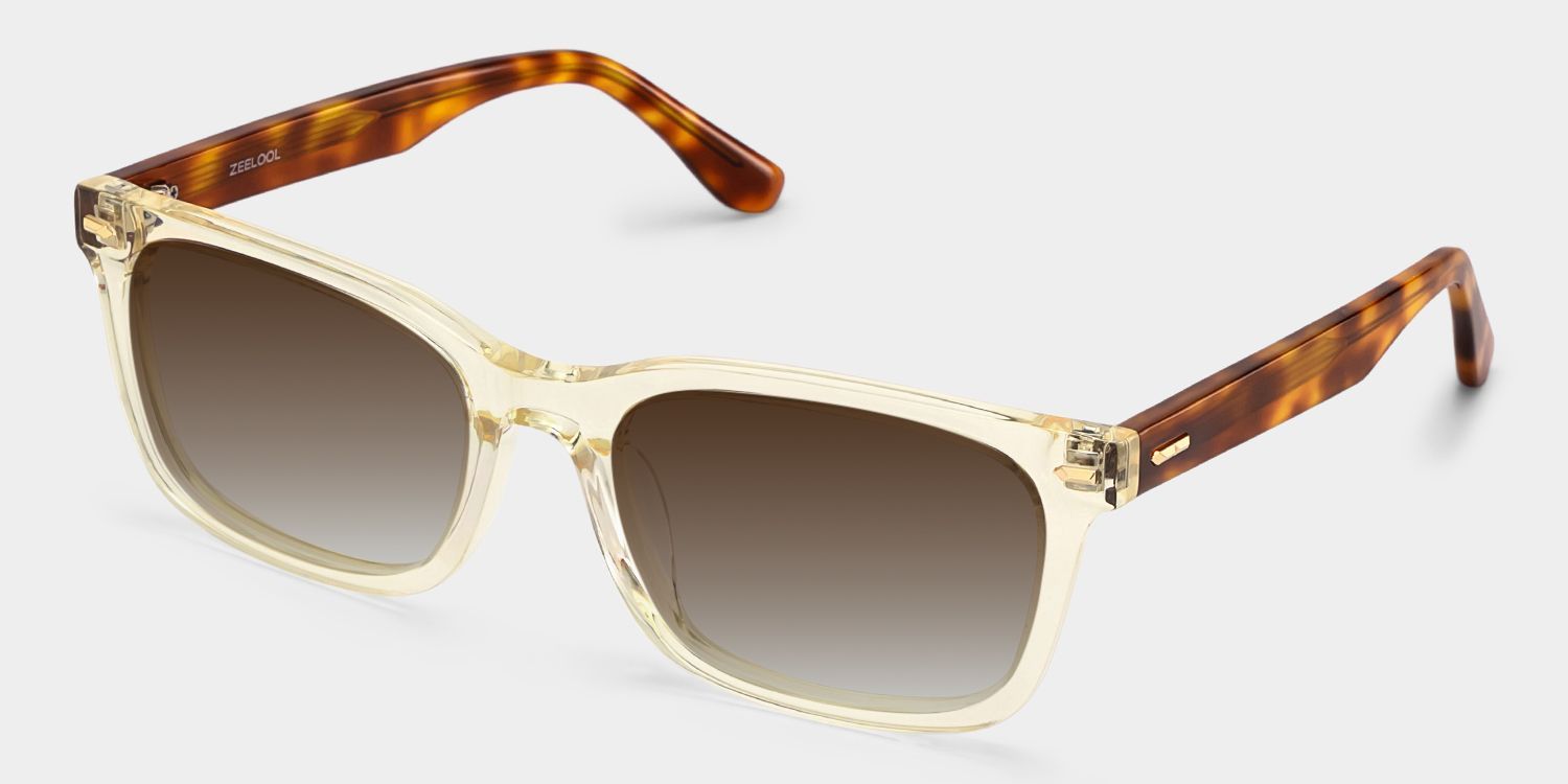 Patrick Clear Yellow Rectangle Glasses Frames for Men | ZEELOOL2