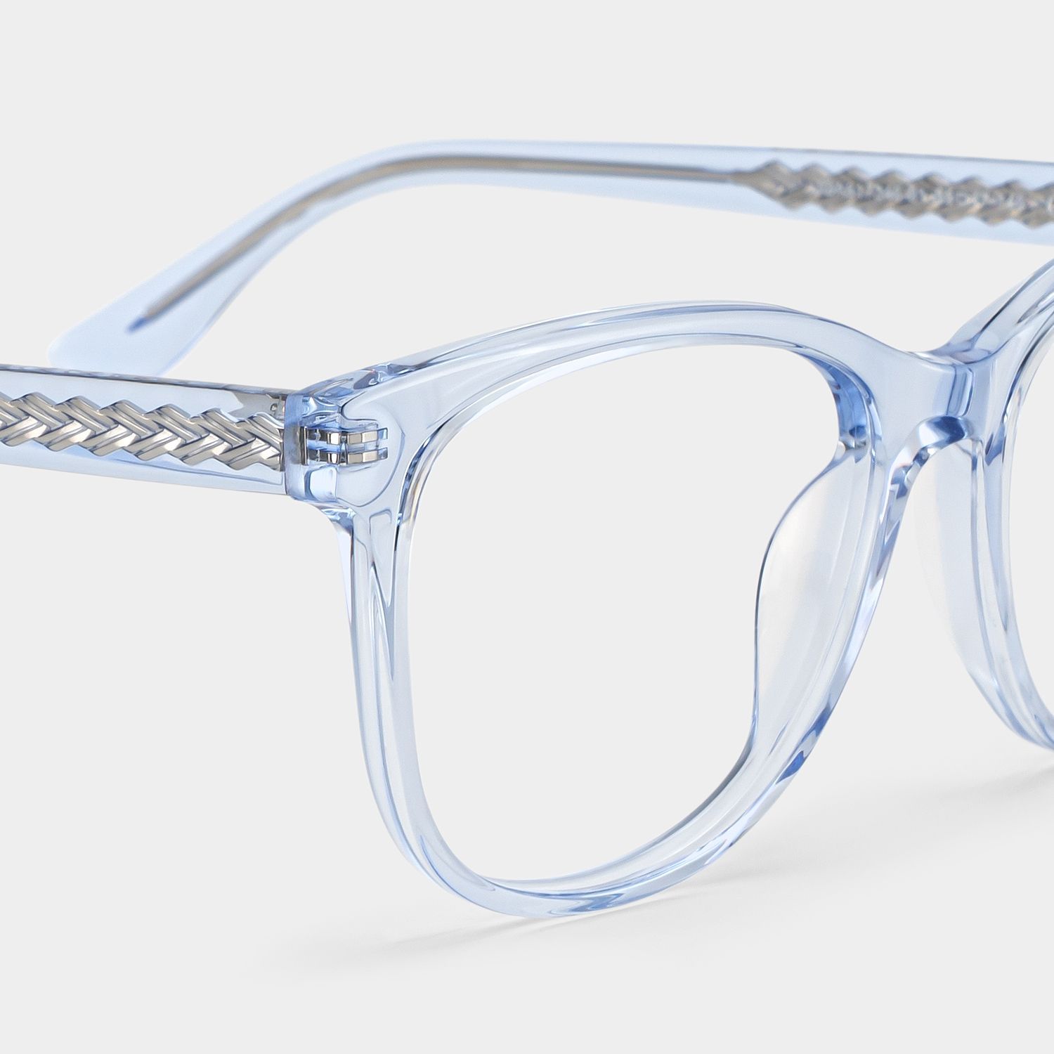 Julia Clear Blue Rectangle Glasses Frames for Sale | ZEE...5