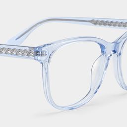 Julia Clear Blue Rectangle Glasses5