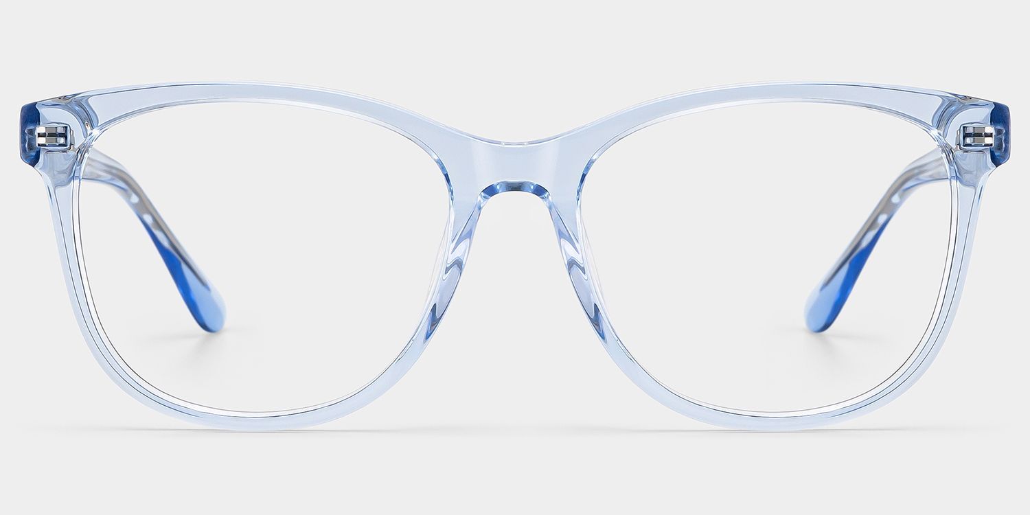 Julia Clear Blue Rectangle Glasses Frames for Sale | ZEE...1