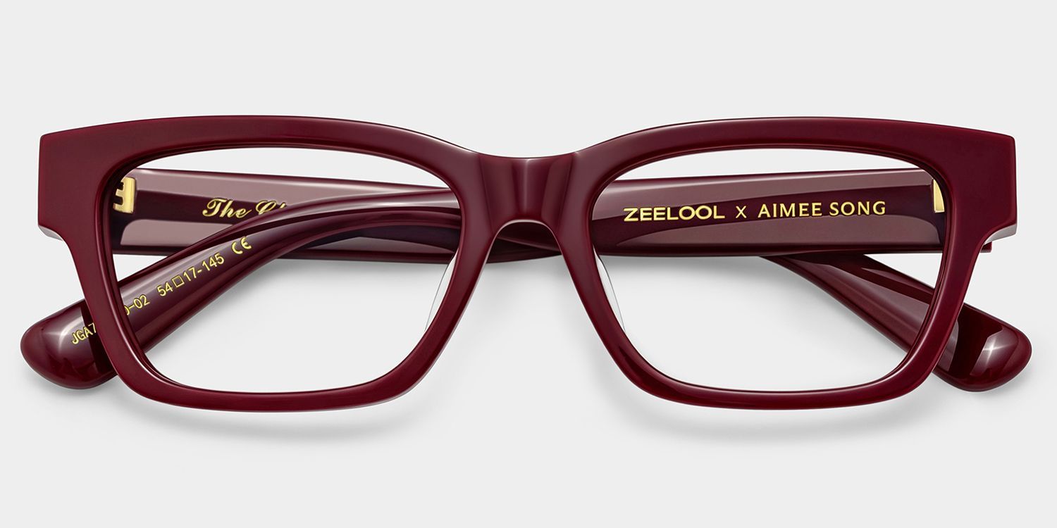 ZEELOOL x Aimee Song The Classic Brown Rectangle Glasses2