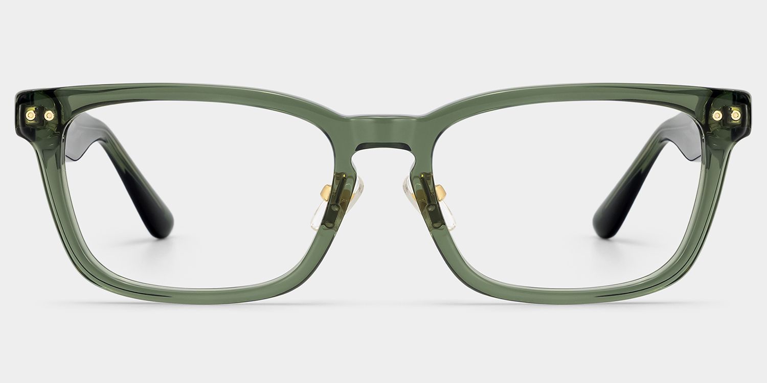 Buzz Green Rectangle Frame Glasses for Men | ZEELOOL0