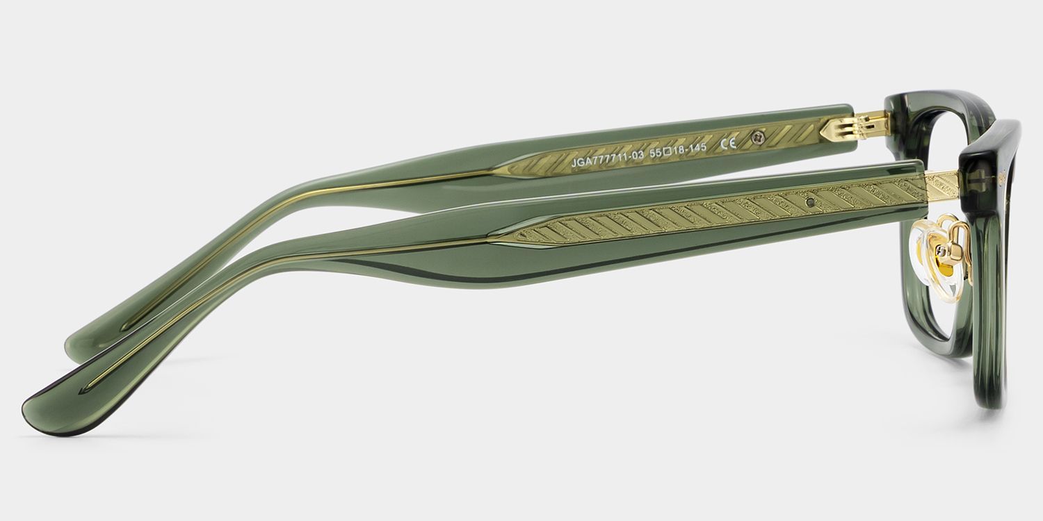 Buzz Green Rectangle Frame Glasses for Men | ZEELOOL3