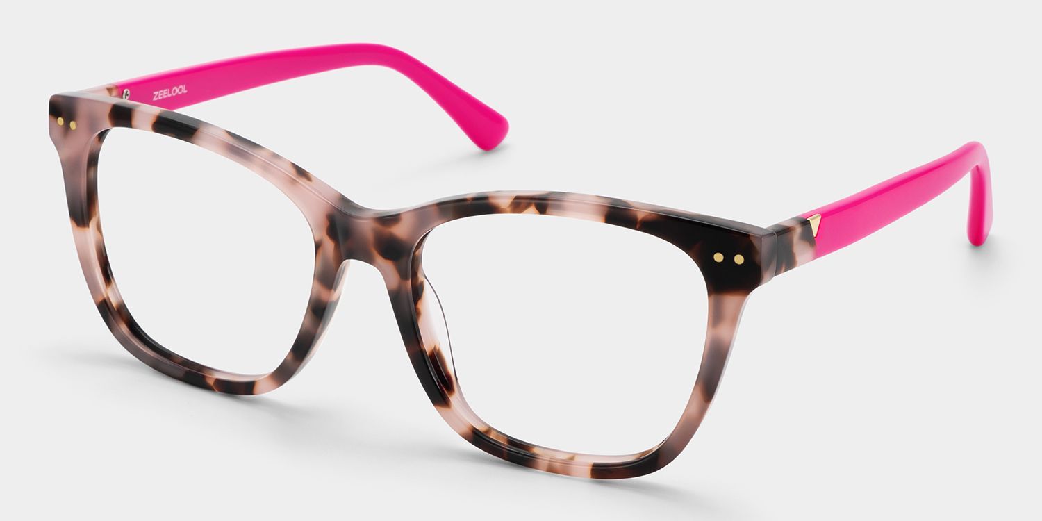 Ava Square Tortoise Color Frame Glasses | ZEELOOL3