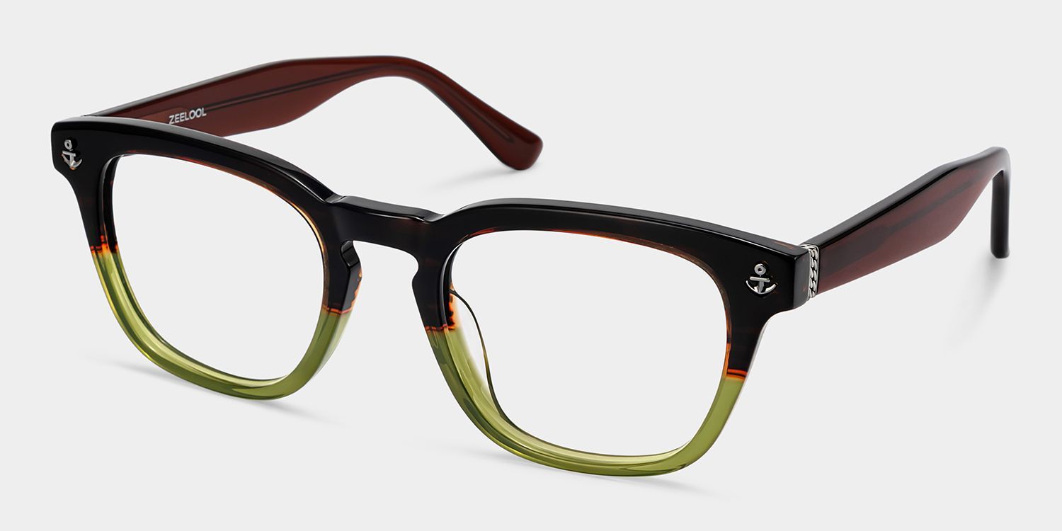Shop Pierce Two-tone Round Acetate Frame Eyeglasses | ZEELOOL2