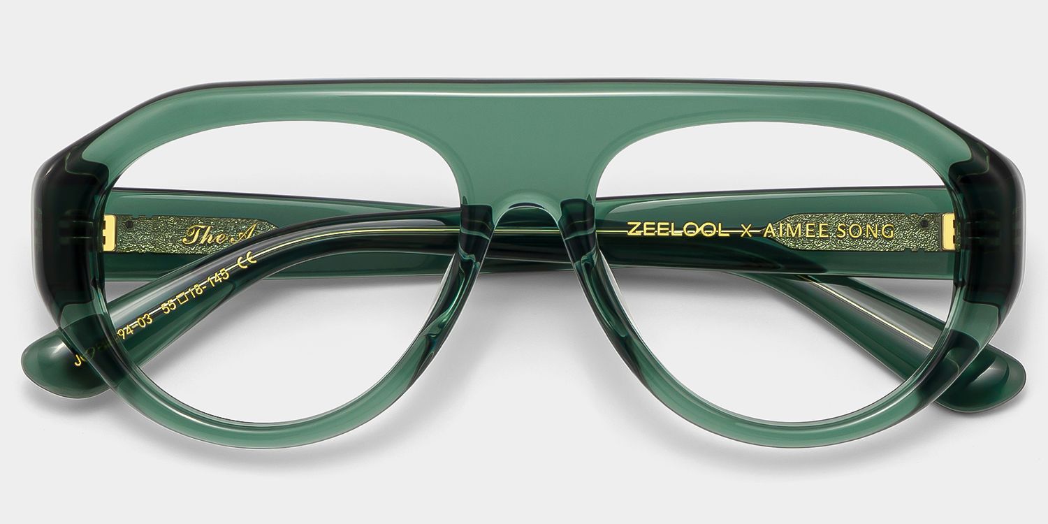 ZEELOOL x Aimee Song The Aviator Green Glasses2