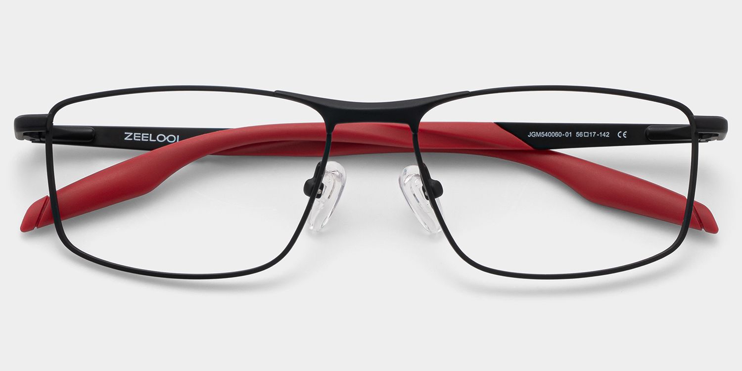 Scout Rectangle Black Frame Glasses for Men | ZEELOOL1