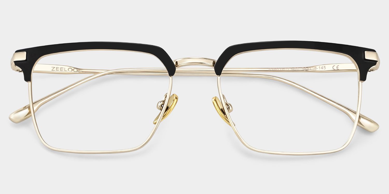 Addison Browline Black Metal Frames Glasses Online | ZEELOOL1
