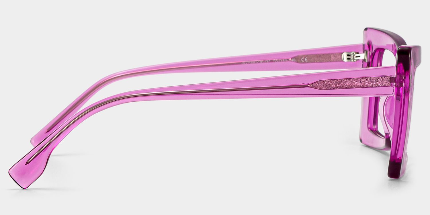 Newell Rectangle Clear Pink Frame Eyeglasses for Women | ZEELOOL3