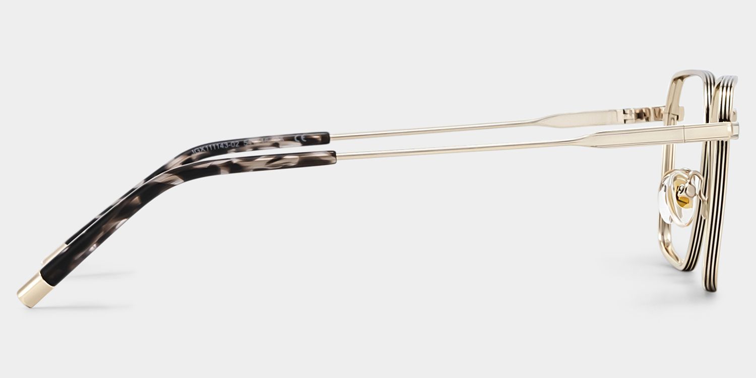 Ashley Gold Square Eyeglass Frames for Men | ZEELOOL3