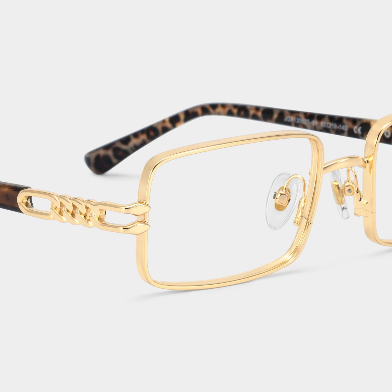 Olivia Gold Rectangle Glasses | ZEELOOL4