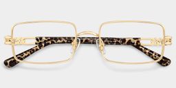 Olivia Gold Rectangle Glasses1
