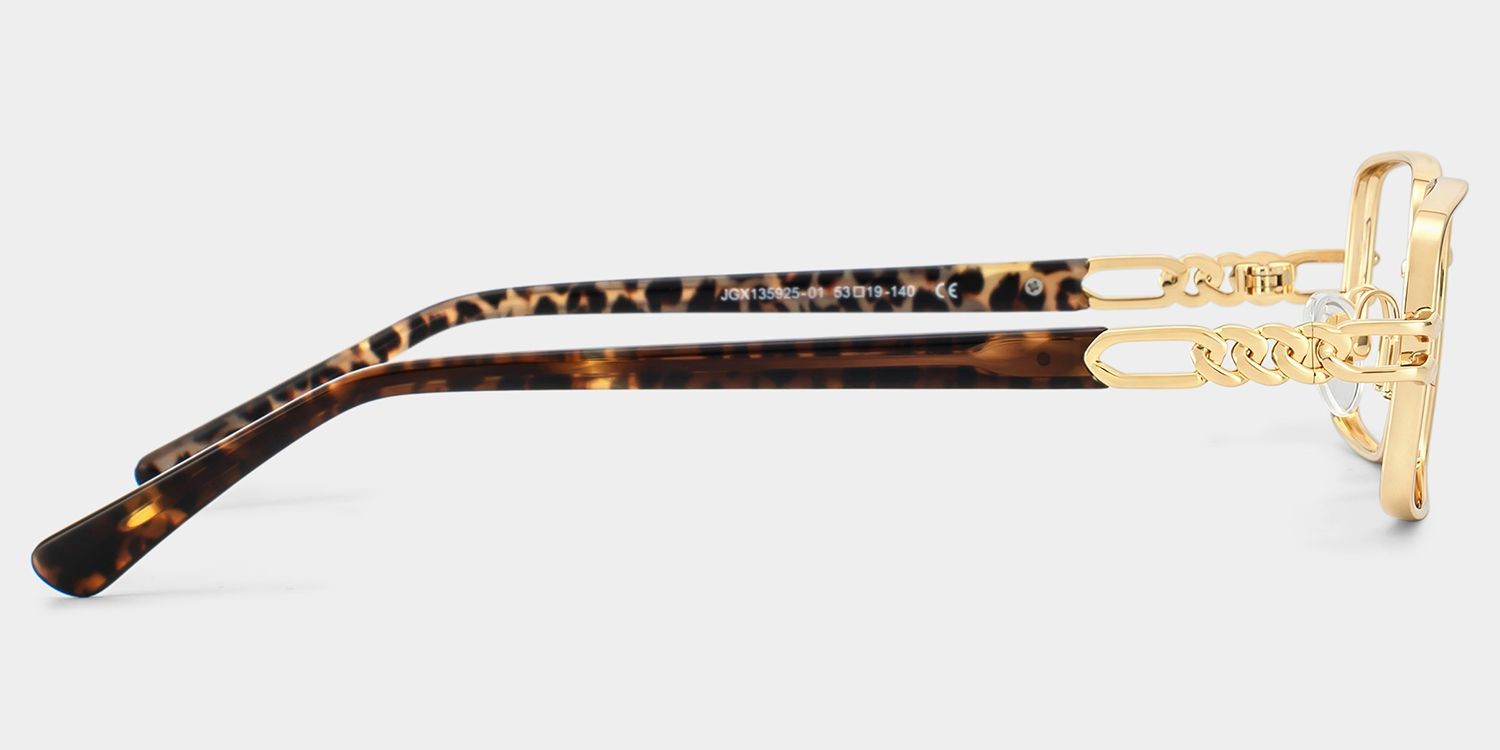 Olivia Gold Rectangle Glasses | ZEELOOL3