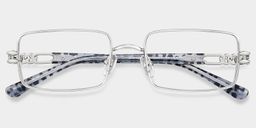 Olivia Silver Rectangle Glasses1