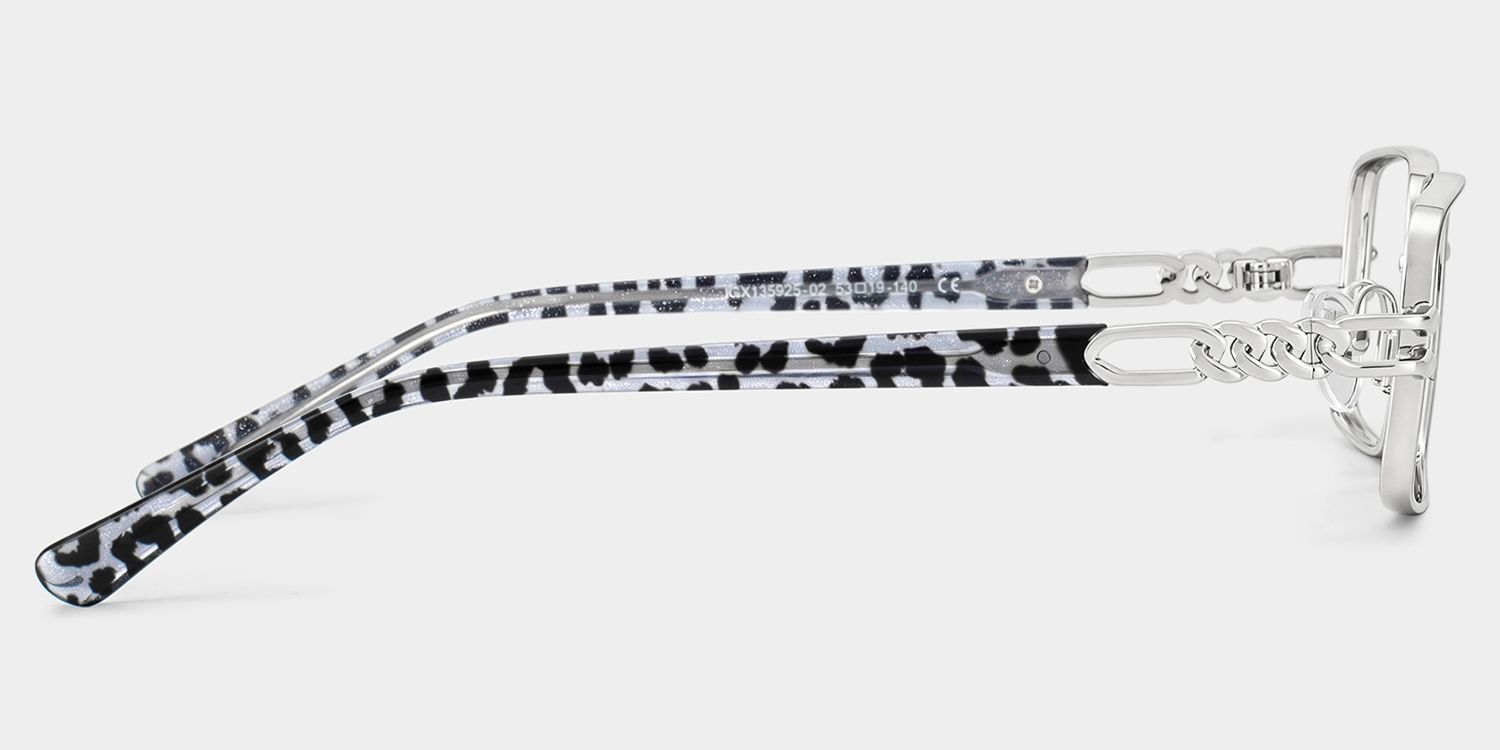 Olivia Silver Rectangle Glasses | ZEELOOL3