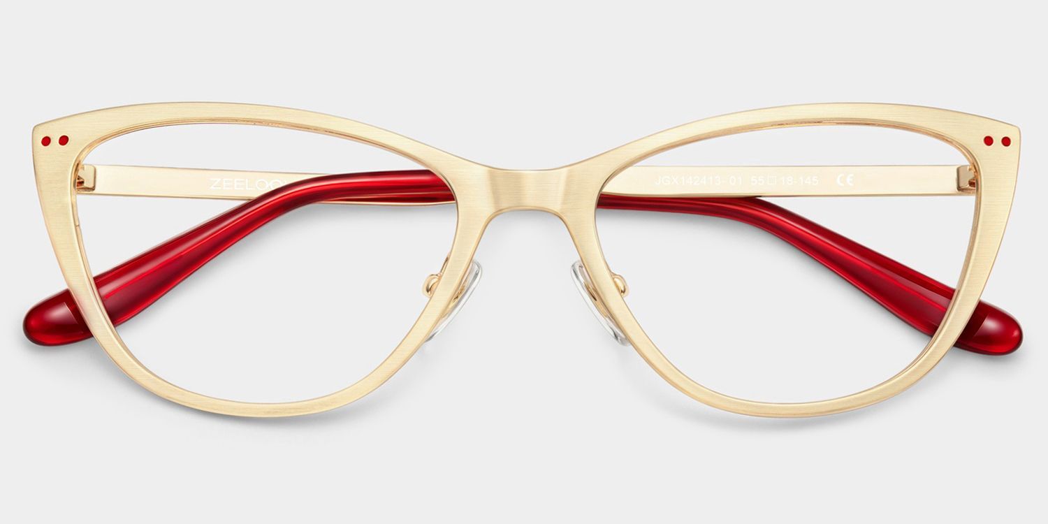 Katherine Gold Cat-Eye Glasses | ZEELOOL1