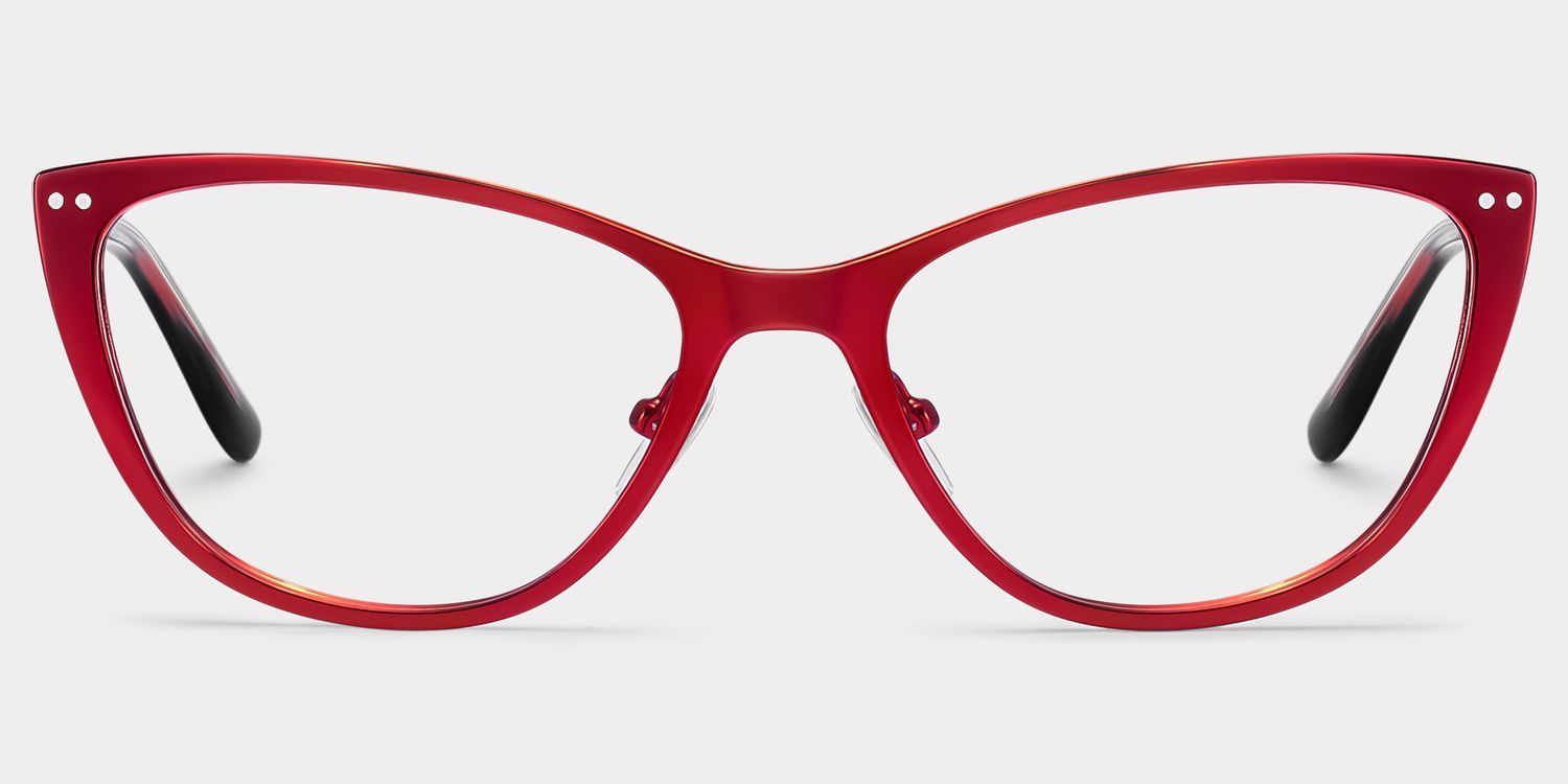 Katherine Red Cat-Eye Glasses | ZEELOOL0