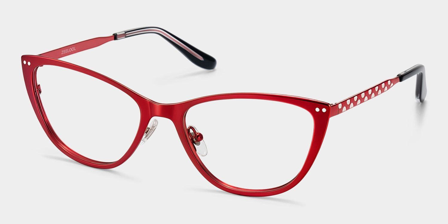 Katherine Red Cat-Eye Glasses | ZEELOOL2