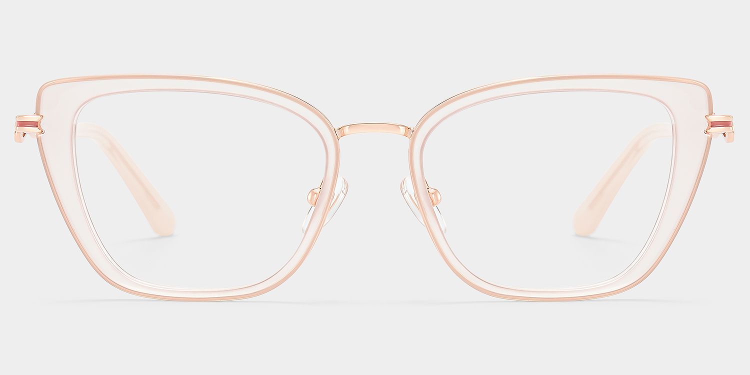 Veronica Beige Cat-Eye Glasses | ZEELOOL0
