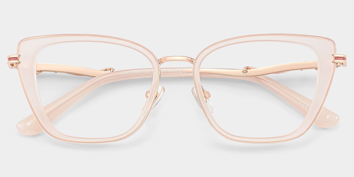 Veronica Beige Cat-Eye Glasses | ZEELOOL1