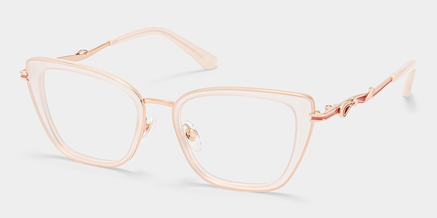 Veronica Beige Cat-Eye Glasses | ZEELOOL2