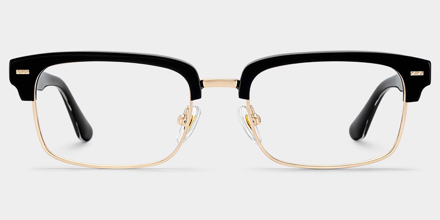 Eden Rectangle Black Frames Glasses in Rx Option | ZEELOOL0