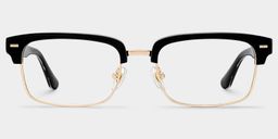 Eden Black Rectangle Glasses0