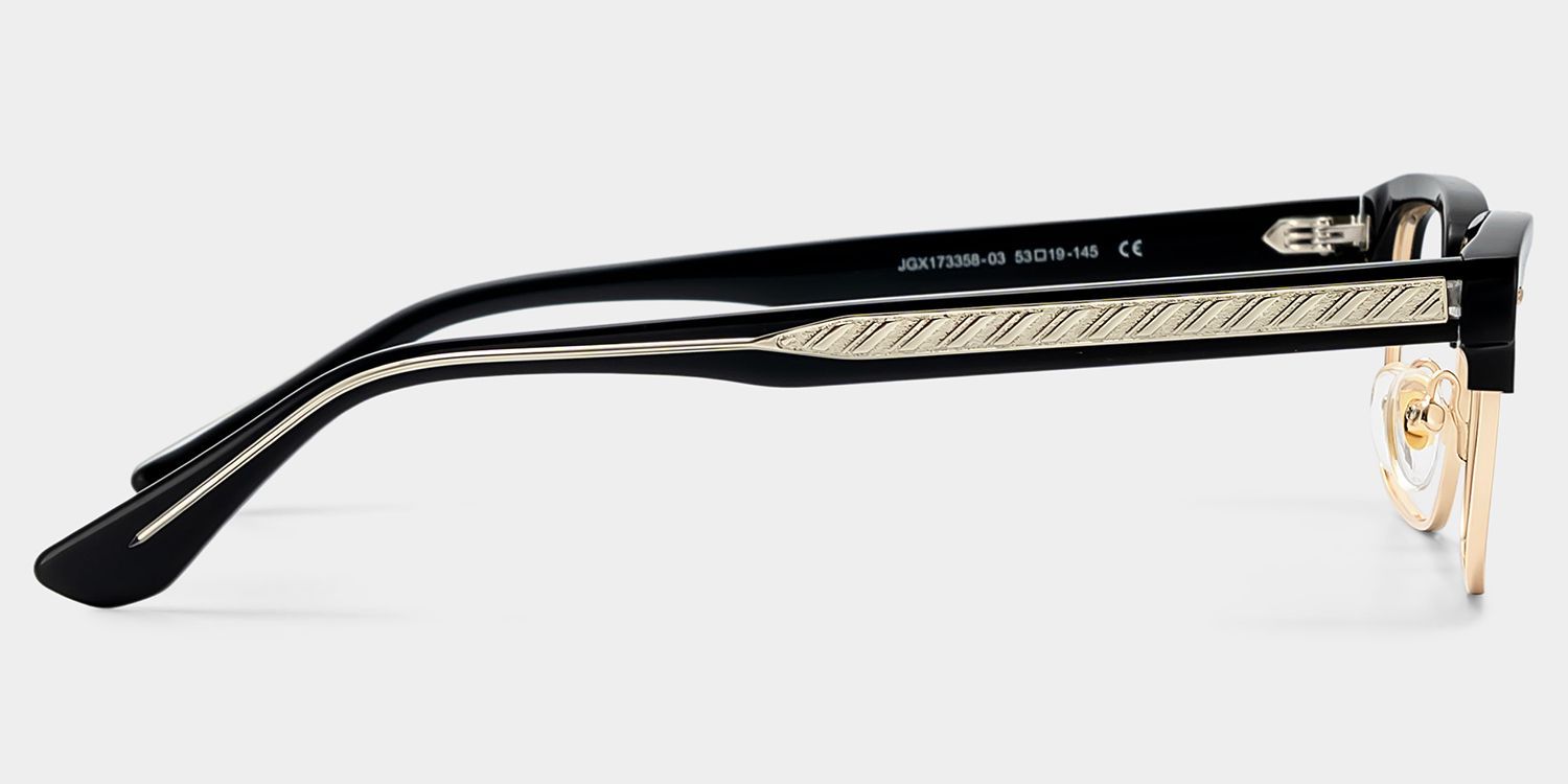 Eden Rectangle Black Frames Glasses in Rx Option | ZEELOOL3