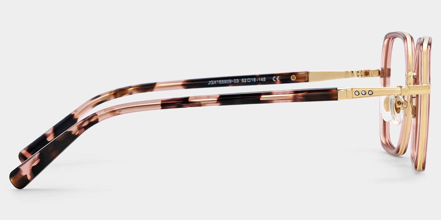 Sophie Pink Geometric Mixed Frame Glasses for Women | ZEELOOL3