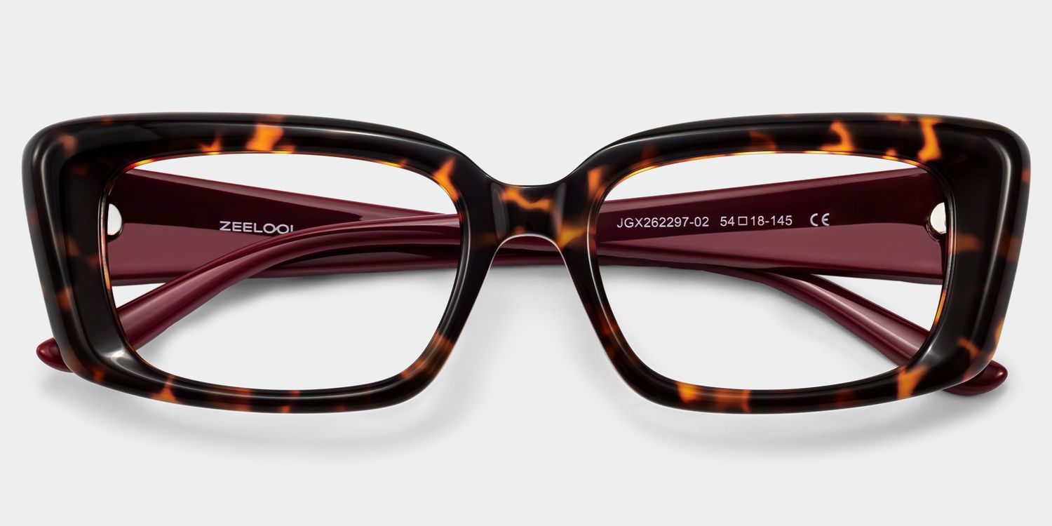 Shiny Tortoise Rectangle Glasses | ZEELOOL1