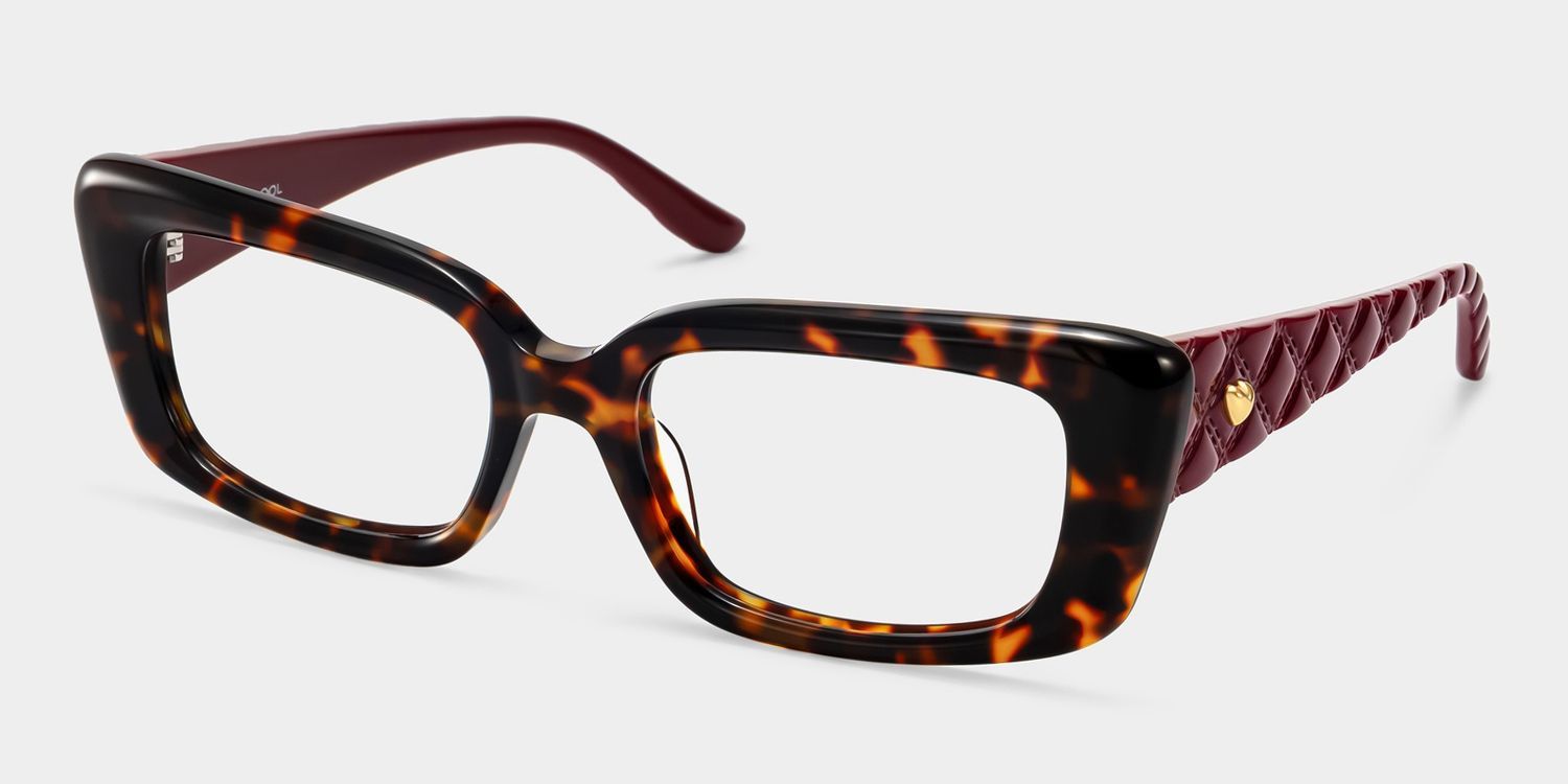 Shiny Tortoise Rectangle Glasses | ZEELOOL2