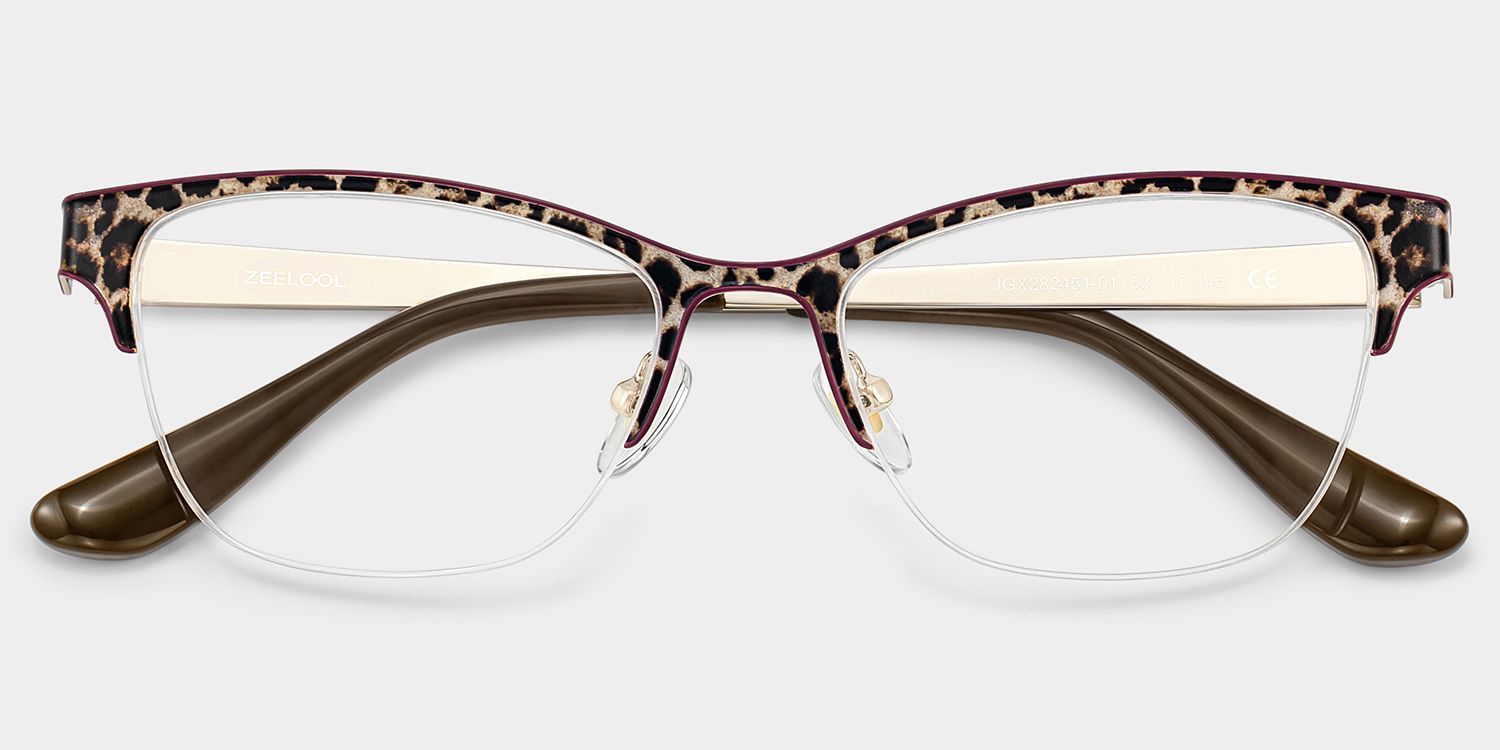 Dorian Brown Leopard Print Cat-Eye Glasses | ZEELOOL1