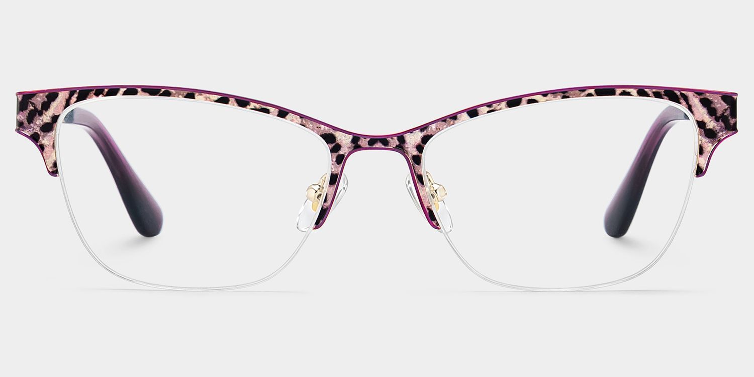Dorian Purple Leopard Print Cat-Eye Glasses | ZEELOOL0