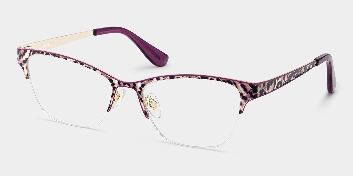 Dorian Purple Leopard Print Cat-Eye Glasses | ZEELOOL2