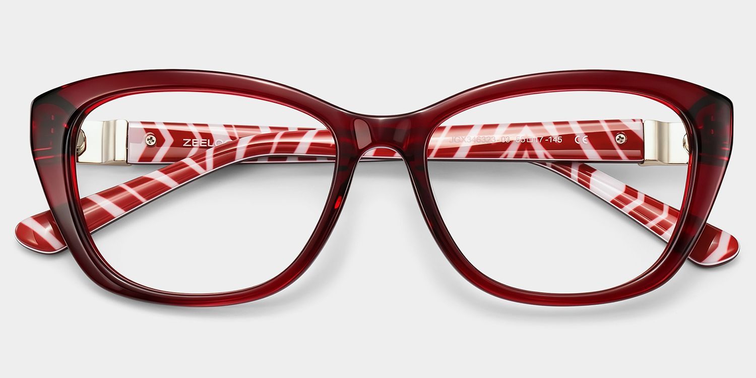 Brielle Red Cat-Eye Glasses | ZEELOOL1