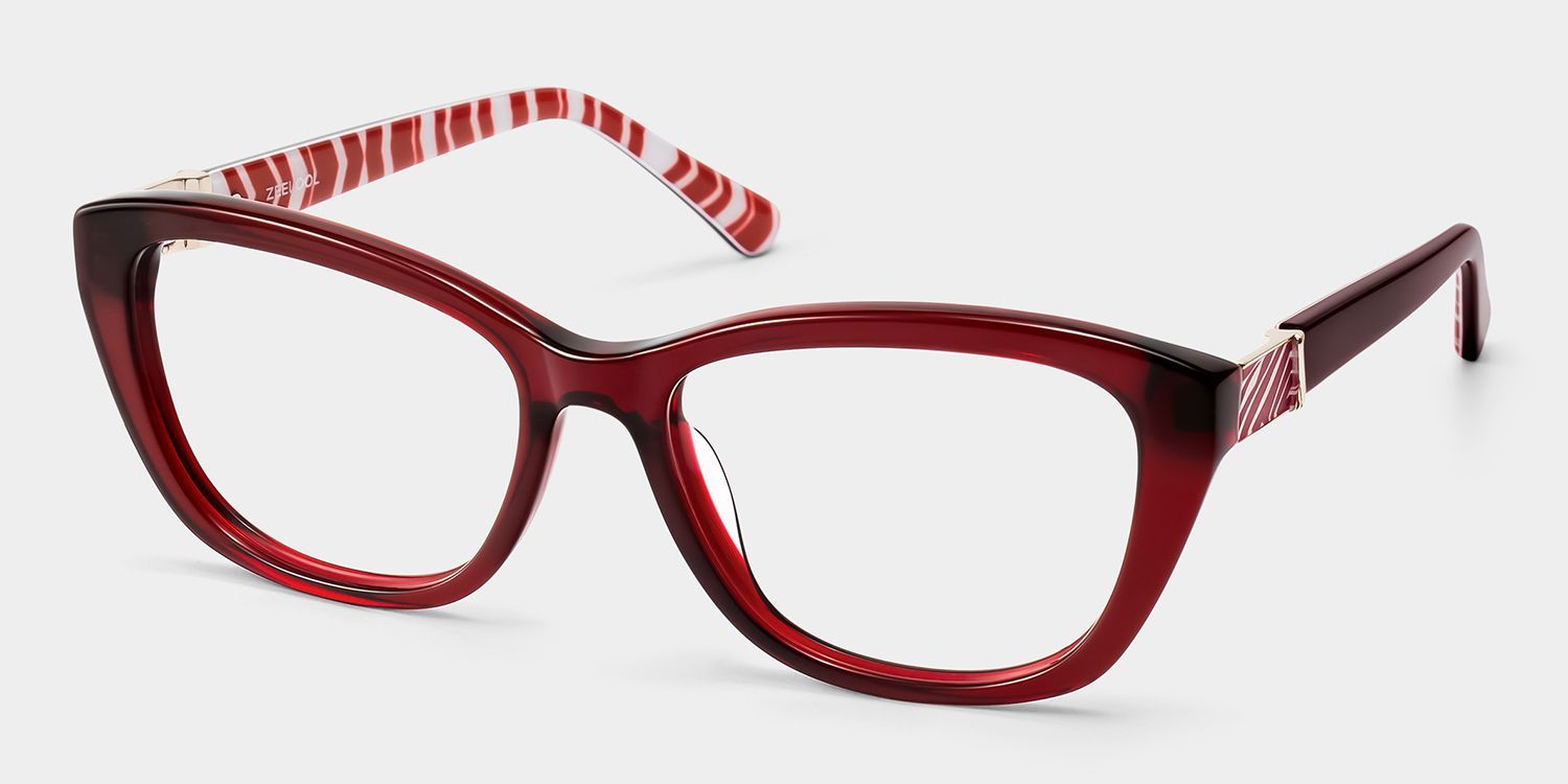 Brielle Red Cat-Eye Glasses | ZEELOOL2