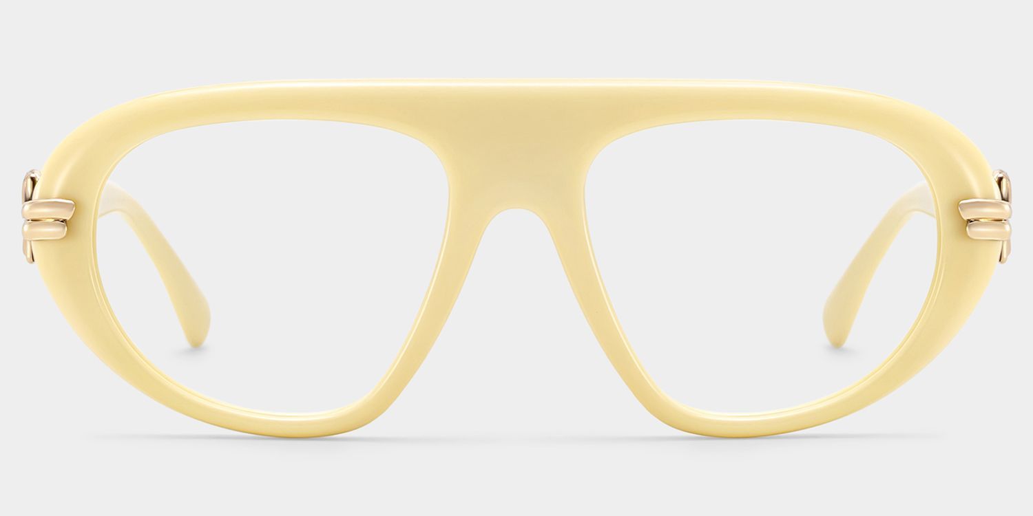 Aveline White Thin Aviator Full-Rim Glasses for Women | ZEELOOL0