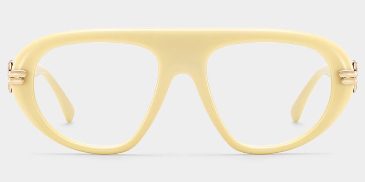 Aveline White Aviator Glasses