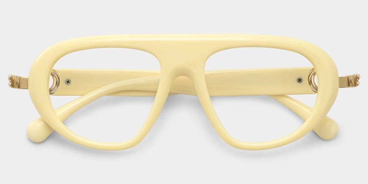 Aveline White Aviator Glasses