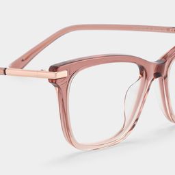 Eliot Clear Pink Rectangle Glasses4