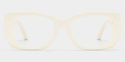 Hannah White Rectangle Glasses0