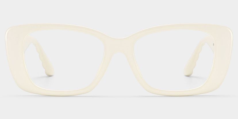Hannah White Rectangle Glasses