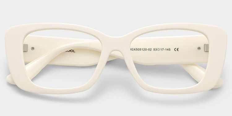 Hannah White Rectangle Glasses