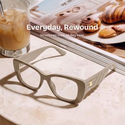 Hannah Beige Rectangle Glasses0