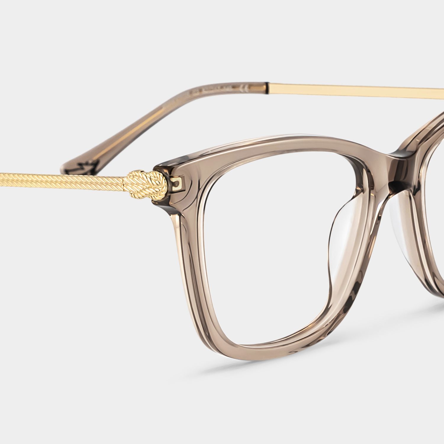 Vibert Brown Rectangle Mixed Frame Glasses for Women | ZEELOOL4